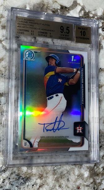 2015 Bowman Chrome Teoscar Hernandez Refractor BGS 9.5/10 Auto
