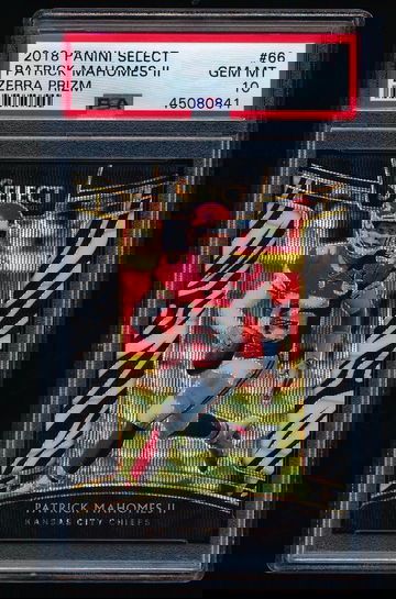 Patrick Mahomes 2018 Select Zebra Case Hit SSP PSA 10