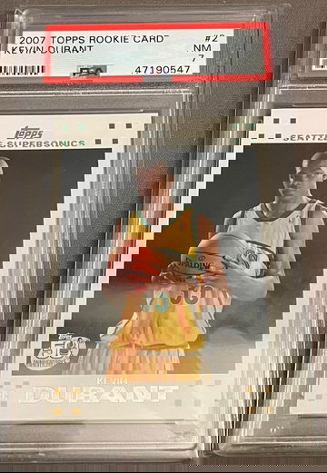 2007 Topps White Border Kevin Durant #2 Rookie RC PSA  7