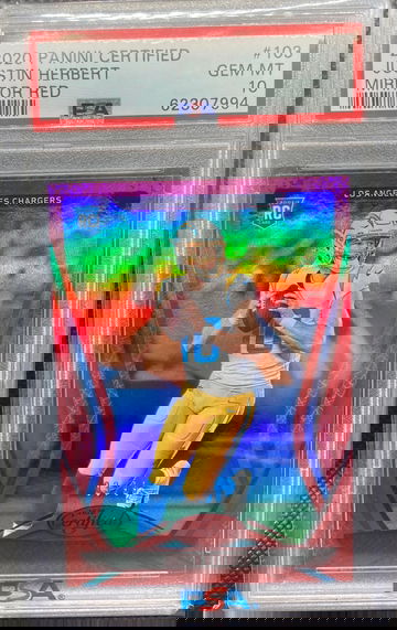 2020 Panini Certified Justin Herbert Mirror Red /99 RC PSA 10