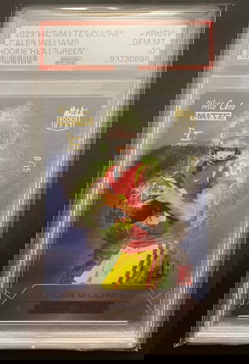 2023 Wild Card Matte Blue Rookie Heat Caleb Williams /15 PSA 10