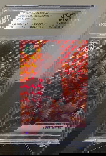 Coby White 2019 Mosaic Orange Reactive Prizm RC BGS 9.5