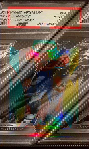 2019 Panini Prizm DP Zion Williamson Green/Yellow Prizm #64 PSA 9 Mint