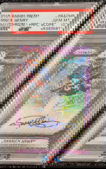 2016 Panini Prizm Derrick Henry RC Purple Scope Rookie Auto PSA 10