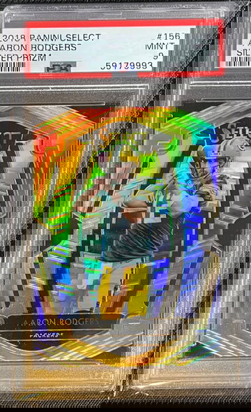2018 Panini Select Aaron Rodgers Silver Prizm #156 - PSA 9 Mint - Green Bay Packers