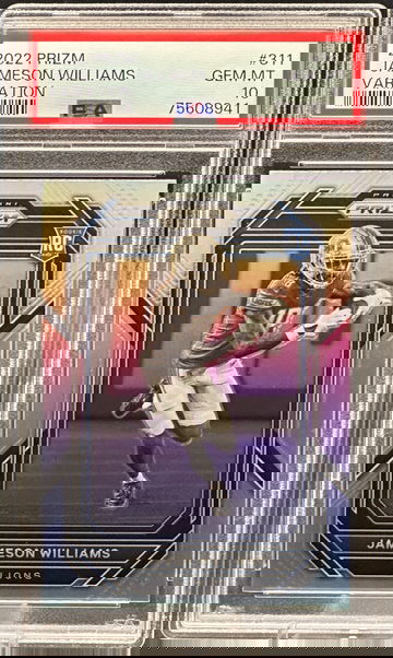 2022 Panini Prizm Jameson Williams Rookie Variation Silver RC #311 PSA 10
