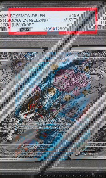 2025 Pokemon Scarlet and Violet Destined Rivals Illustration Rare Team Rocket's Weezing #199 PSA 9