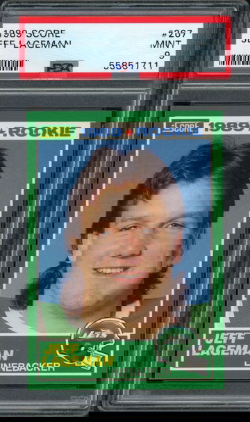  1989 Score Jeff Lageman RC #267 New York Jets - PSA 9