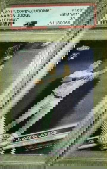 2017 Topps Chrome Aaron Judge Rookie #169 PSA 10 Gem Mint RC Catching