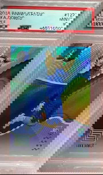 2018-19 Panini Status Luka Doncic Purple #172 Mint PSA 9 Rookie RC