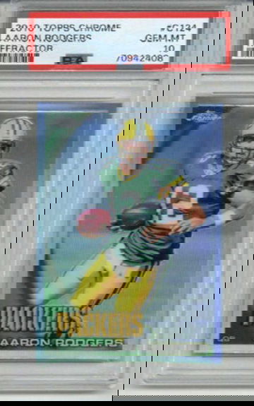 2010 TOPPS CHROME REFRACTOR #C124 AARON RODGERS PACKERS PSA 10 LOW POP RARE