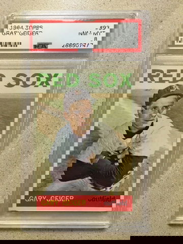 1964 Topps #93 Gary Geiger PSA 8 NM-MT RED SOX
