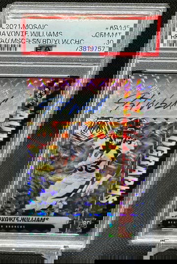 2021 Panini Mosaic Rookie Autographs Javonte Williams Fusion red/yellow choice #ra15