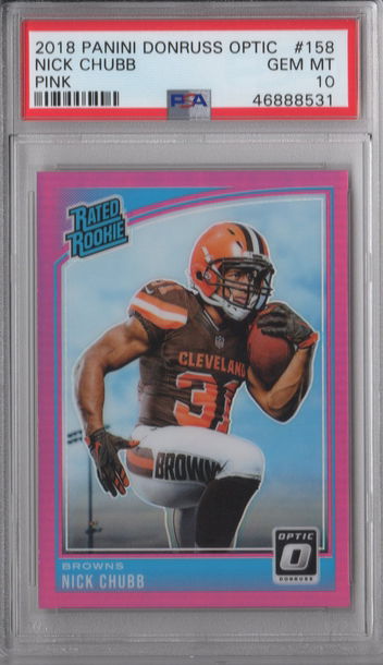 2018 Optic Nick Chubb Pink PSA 10