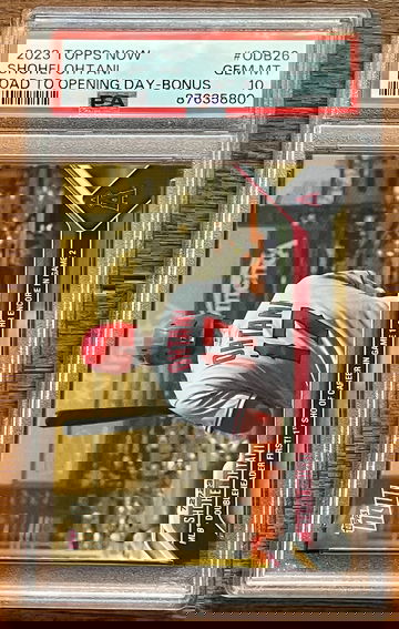 2023 Topps Now Shohei Ohtani Road to Opening Day - Bonus Gold Card #ODB26 PSA 10 Short printed to 1134