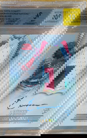 2024 Topps Dynasty ELLY DE LA CRUZ Vertical Patch Auto Silver #/5 BGS 9 / 10