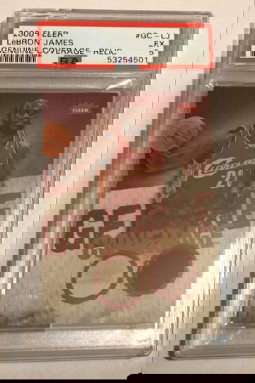 2008 Fleer Game Used Dual Jersey LeBRON JAMES PSA 5