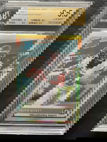 2020 Jalen Hurts Donruss Optic HOLO BGS 9.5 Rookie RC #164 Eagles POP 6 None Higher