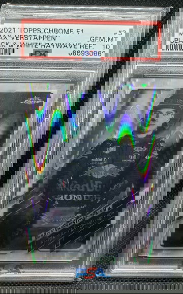 2021 Topps Chrome Max Verstappen Raywave PSA 10