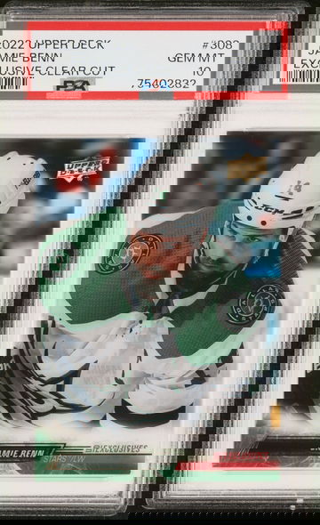 2022 Upper Deck Jamie Benn #308 Exclusive Clear Cut PSA 10