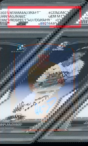 2023 Bowman Draft Quinn McDaniel Chrome Auto #CDA-QMC PSA 10
