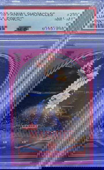 2018 Panini Chronicles Luka Doncic RC Pink Marquee PSA 8 NM-MT #255 SP Mavs