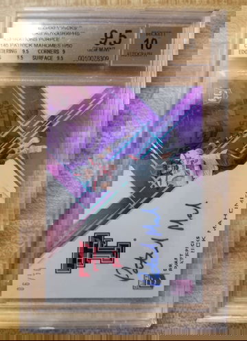 Patrick Mahomes II 2017 Elite Purple Aspirations RC 6/50 BGS 9.5 w/ 10 Auto