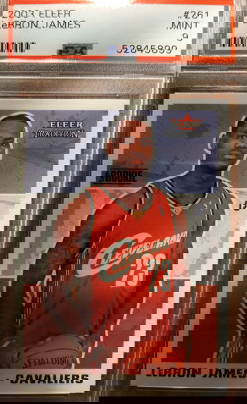 2003 Fleer Lebron James Rookie RC #261, PSA 9