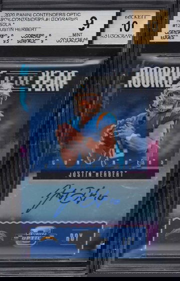 2020 PANINI CONTENDERS OPTIC ROY NEBULA JUSTIN HERBERT ROOKIE AUTO 2/2 BGS 9 MINT CONDITION 🔥🔥