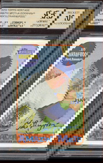 2018 Topps Heritage Amazin' Mets Ed Kranepool auto pop 1
