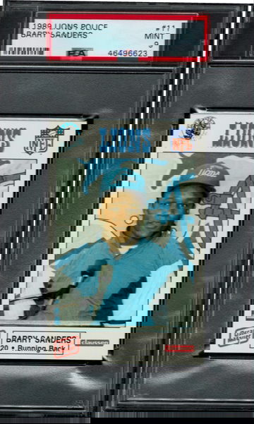 Barry Sanders 1989 Police Rookie PSA 19 RC