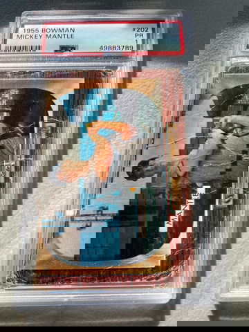 MICKEY MANTLE 1955 BOWMAN BASEBALL #202 PSA 1