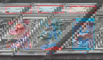 Kirby Puckett Rookie Card RC Lot, PSA 8-9, Topps Donruss Fleer
