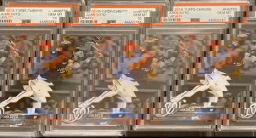 (3) 2018 Topps Chrome update Juan Soto PSA 10’s sequentially PSA #’d 81,82, & 83  