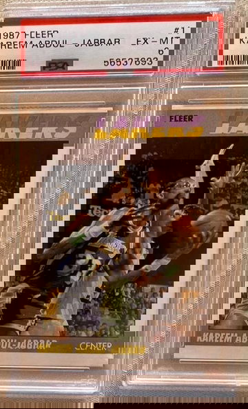 1987-88 Fleer Kareem Abdul-Jabbar PSA 6 Lakers