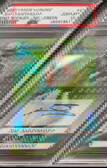 2020 Panini Honors Tua Tagovailoa 2002 rookies Sig-Green PSA 10