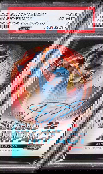 2022 Bowman's Best Global Impact Die-Cut RC WANDER FRANCO Auto /150 PSA 8 NM-MT