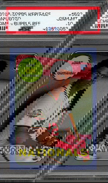 2018 Topps Heritage Juan Soto Purple Refractor