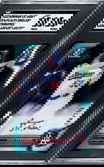 2022 Bowman Chrome Draft CDA-AF Alex Freeland Auto Aqua Lava Refractor 184/199