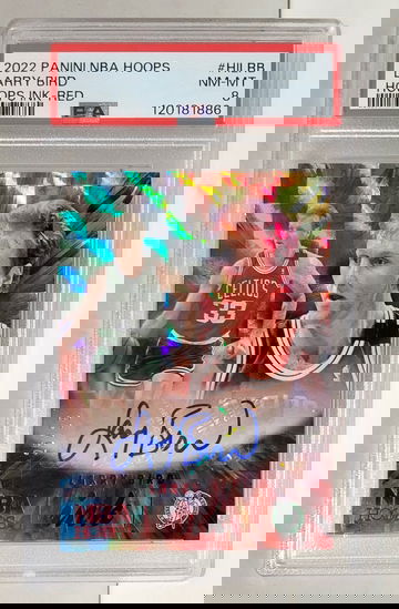 2022-23 Panini NBA Hoops Ink RED #/25 Larry Bird #HI-LRB - PSA 8 NM-MT AUTO