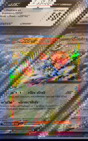 2024 Pokémon Cinderace ex Stellar Crown 028/142 CGC 10 Gem Mint
