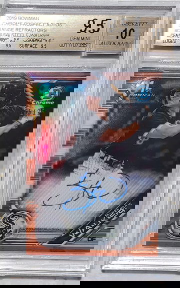 Steele Walker 2019 Bowman Chrome Orange Refractor Auto #/25 BGS 9.5+