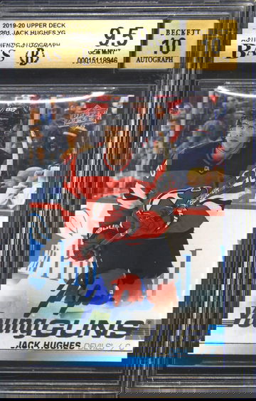 2019-20 Upper Deck Young Guns #201 Jack Hughes Autograph Autograde 10 BGS 9.5