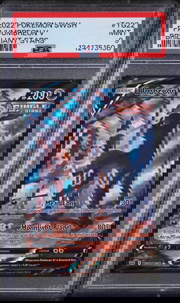 2022 Pokemon Sword and Shield Brilliant Stars Umbreon V #TG22 PSA 9