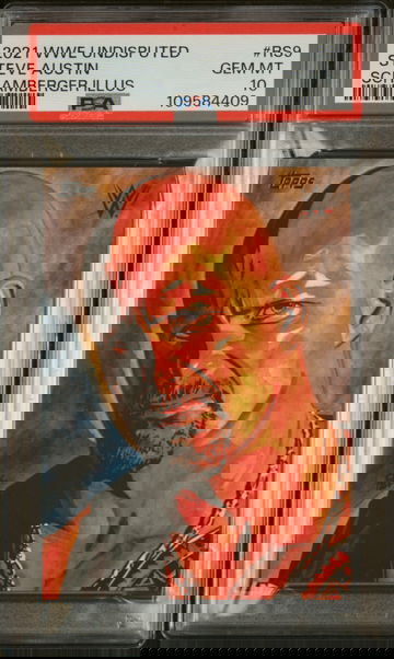 Steve Austin 2021 Topps WWE Undisputed Rob Schamberger Illustrations #RS9 PSA 10