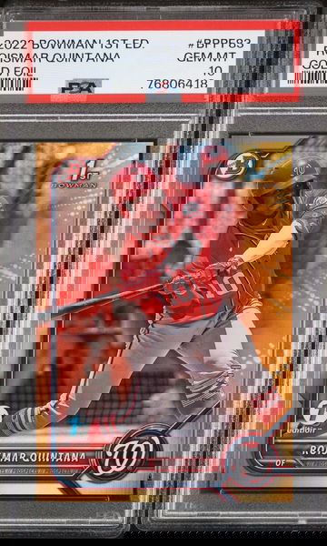 2022 Topps Bowman 1st Edition Gold Foil Roismar Quintana #BPPF-83 PSA 10