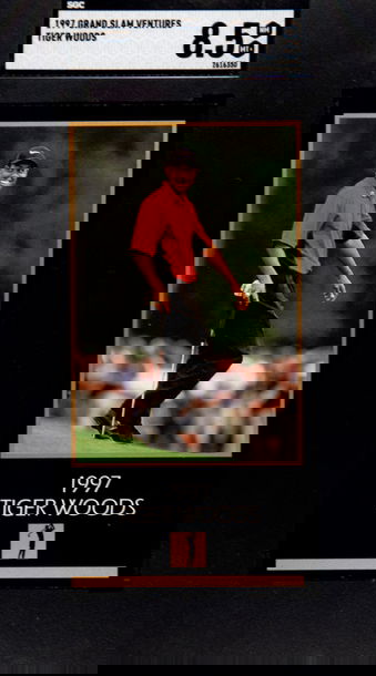 1997 Grand Slam Ventures Tiger Woods Rc SGC 8.5