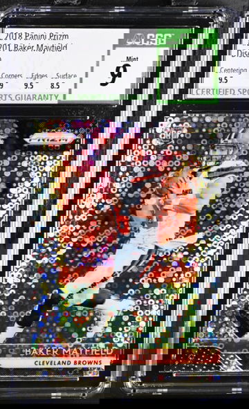 Baker Mayfield Rookie Prizm Disco Graded CSG 9