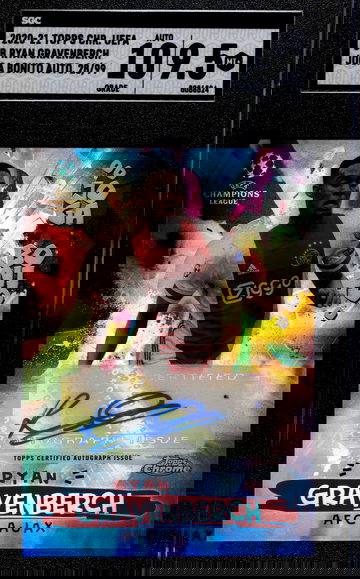 2020-21 Topps Chrome UEFA Ryan Gravenberch Joga Bonito Auto #/99 RC AJAX SGC 9.5