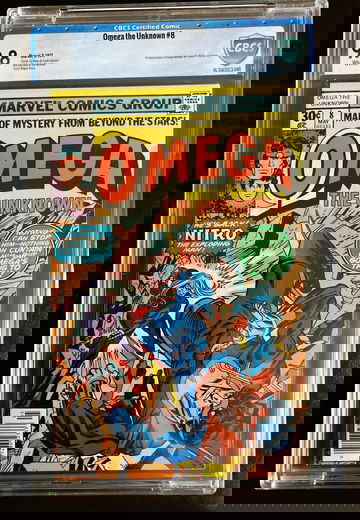 Omega the Unknown 8 CBCS 9.8 (Not CGC) WP 2nd Fool Killer Cameo, Marvel 1977